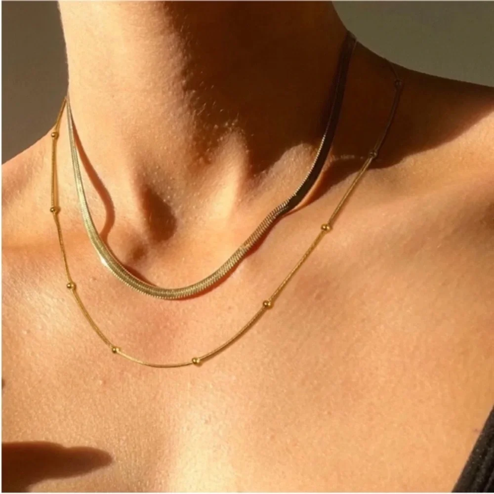 New! Anthropologie 18K Gold Plated Necklace Stack Set (2010) NWOT